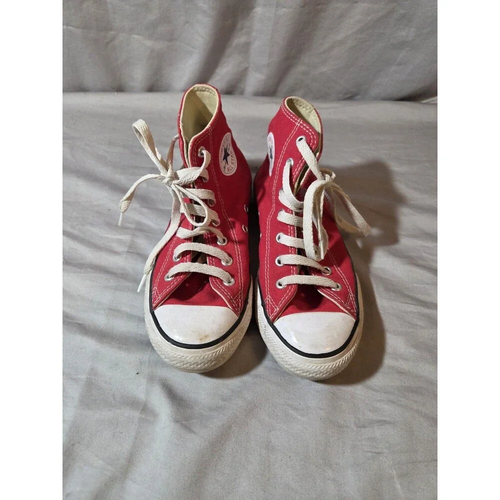 VTG Y2K CONVERSE All Star Red Hi-top tennis shoes kids 9 skater retro cons